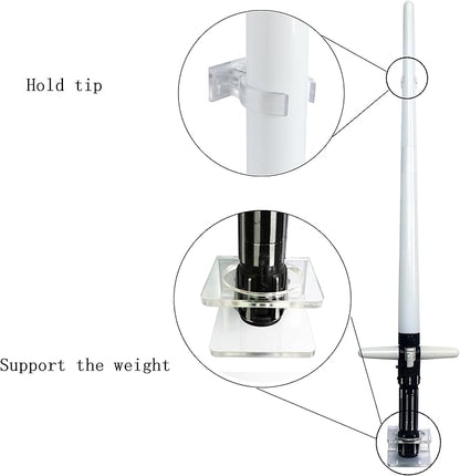 YYST Clear Light Saber Wall Mount Wall Rack Wall Holder - 4 Pack
