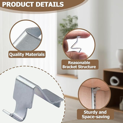 Metal Shelf Clips 40 Pcs, Silver Pilaster Shelf Brackets for Standard Pilasters, Universal Shelf Support Bracket for Metal or Wood Cabinets, Bookcases
