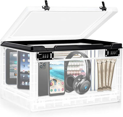 Lalifebuss Large Lock Box for Personal Items, 24 Litre Combination Lockable Storage Box for Office Locker/School/Medicine/Snacks/Phone Jail/Electronic/Home