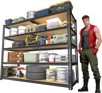Garage Racks for Storage，5-Tier Adjustable Garage Shelving Storage Shelves,2400LBS Capacity Heavy Duty Shelving for Carport Warehouse Basement,72" H x40 W x20 D