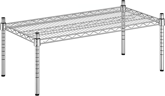 18" x 36" x 14" Chrome Wire Storage Shelf, Dunnage Rack, Commercial 1 Tier Small Shelf