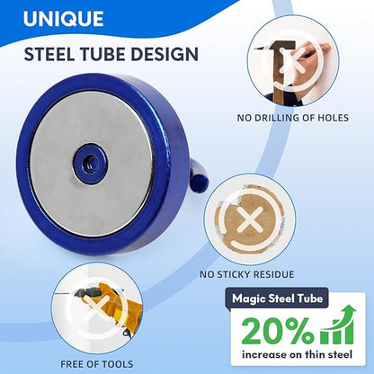 Neosmuk Magnetic Hooks, Cruise Ship Essentials, 100lb+ Heavy Duty Magnetic Hooks for Cruise Cabins, Refrigerator, Grill, Hanging, and Travel | Extra Strong Must-Haves Magnet Hook,Navyblue, 5 Pack