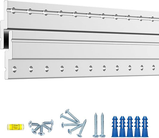 18" Heavy Duty French Cleat Picture Hanger,Aluminum Z Bar Clips, Interlocking Wall Mounting Brackets for Hanging Mirror, Panel, Whiteboard, Cabinet, Shelf, Headboard, Photoes (3 Pairs up to 180 lbs)