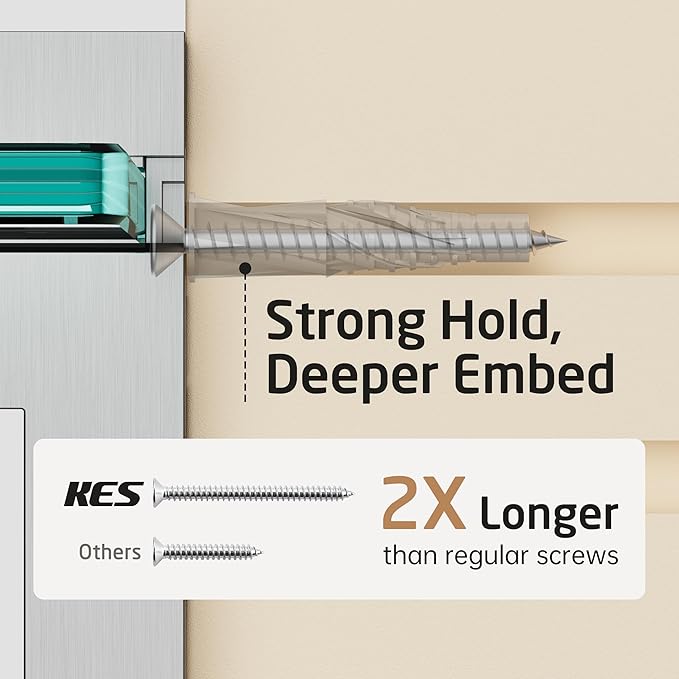 KES Glass Shelves for Bathroom, 24 Inches Bathroom Floating Shelf with Tempered Glass and Brushed Nickel Bracket Wall Mount 2 Pack, BGS3201S60-2-P2