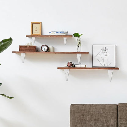 Lilaly 10 Pack Shelf Brackets 4 Inch Shelf Bracket, Heavy Duty L Brackets for Shelves for Hanging Floating Shelves Brack with Screws and Wall Anchors(3"x4",White)