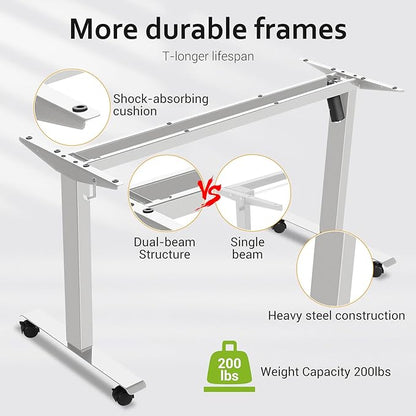 farexon Electric Standing Desk Adjustable Height, 71 x 28in Sit Stand up Desk with Outlets, Mouse Pad,Wheels,3 USB Ports & 3 Power Outlets, Casters, Hooks,4 Memory Preset Heights Home Office,Oak