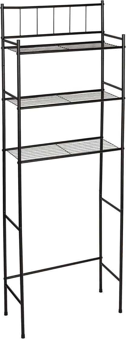Honey-Can-Do 3 tier Over-The-Toilet Space Saver Shelving Unit, Black BTH-09022 Black