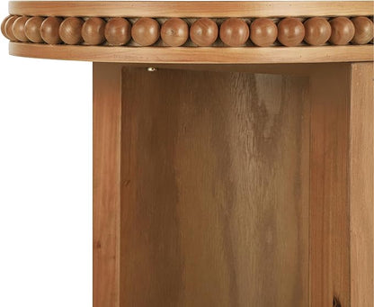 Vintage Console Table with Beaded Trim and Reversible Curved Legs, Natural Wood Veneer Finish Entryway Accent Table, Long Sofa Table Behind Couch for Hallway, Living Room (Brown-J58)