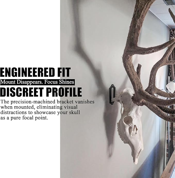 European Mount Skull Hanger, Euro Mount Wall Hanger for Deer, Antelope, Coyote and Other Medium Animals, Heavy Duty Skull Wall Hooker with Easy Installation Kit for Indoor Outdoor