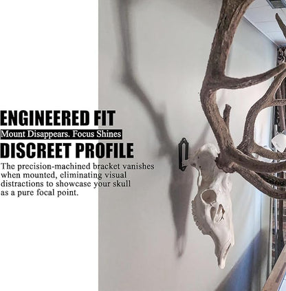 European Mount Skull Hanger, Euro Mount Wall Hanger for Deer, Antelope, Coyote and Other Medium Animals, Heavy Duty Skull Wall Hooker with Easy Installation Kit for Indoor Outdoor