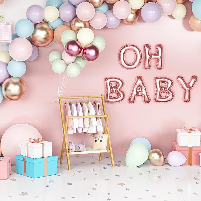 Baby Clothing Rack for Baby Shower Pets Dolls, Baby Clothes Rack with Storage Shelf & Double Rods, Toddler Clothes Rack, Mini Closet Baby Shower Rack (Natural)