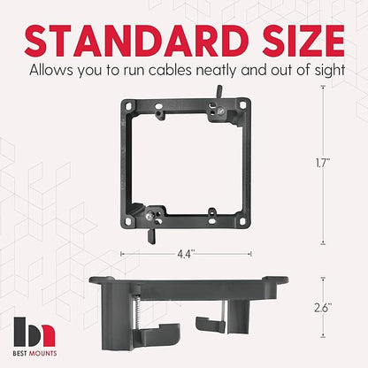 BestMounts Low Voltage Mounting Bracket 2 Gang, 144 Pack for Dual Gang Wall Plate, Telephone Wires, Network Cables, HDMI, Coaxial, Speaker Cables - Low Voltage Box Cable Wall Plate Bracket, Mud Ring