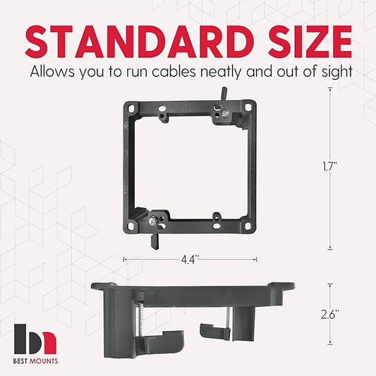 BestMounts Low Voltage Mounting Bracket 2 Gang, 6 Pack for Dual Gang Wall Plate, Telephone Wires, Network Cables, HDMI, Coaxial, Speaker Cables - Low Voltage Box Cable Wall Plate Bracket, Mud Ring