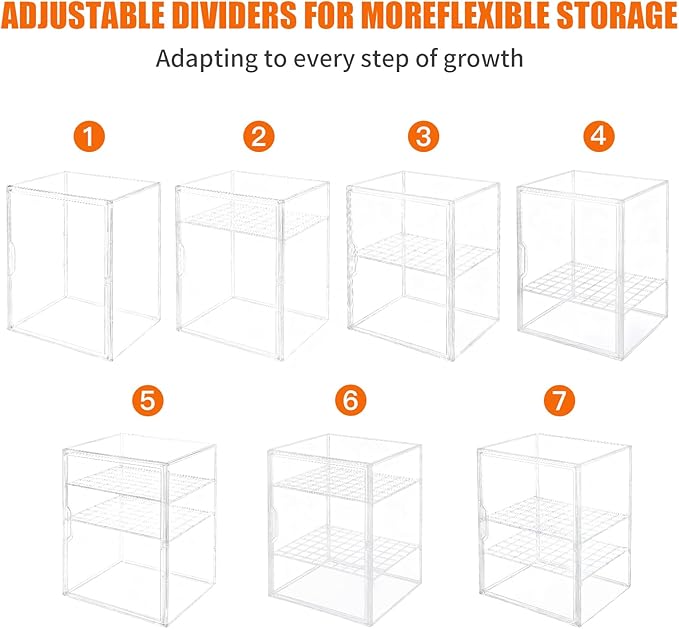 YESGIRL 3-Tier Clear Baby Bottle Organizer,Clear Stackable Acrylic Storage With Drawer for Countertop Cabine Storage Station Case Box Container for Nipples Pump Parts Food Jars