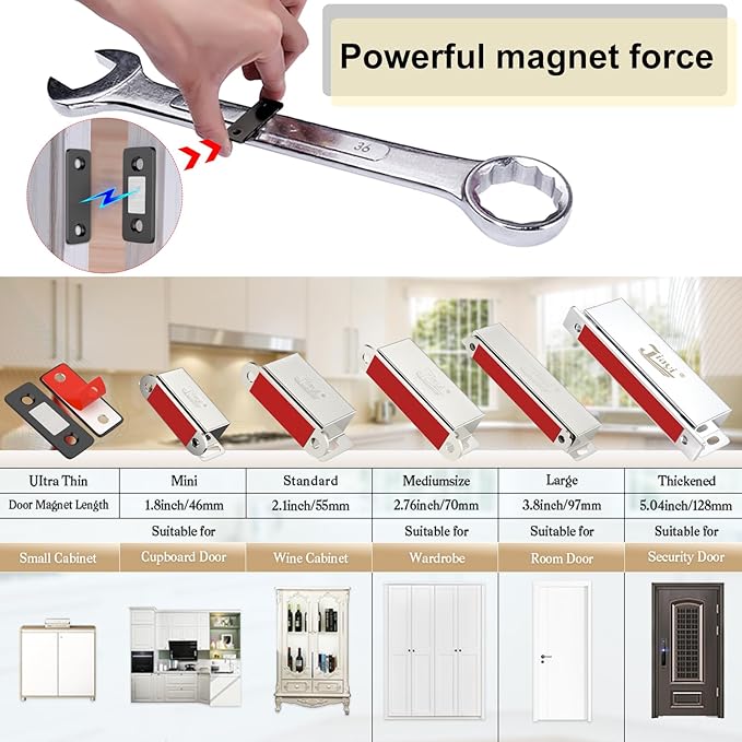 Cabinet Magnetic Catch Jiayi 5 Pack Black Ultra Thin Cabinet Door Magnetic Catch for Drawer Magnets Adhesive Cabinet Latch Magnetic Closures for Kitchen Closet Door Closing Magnetic Door Catch Closer