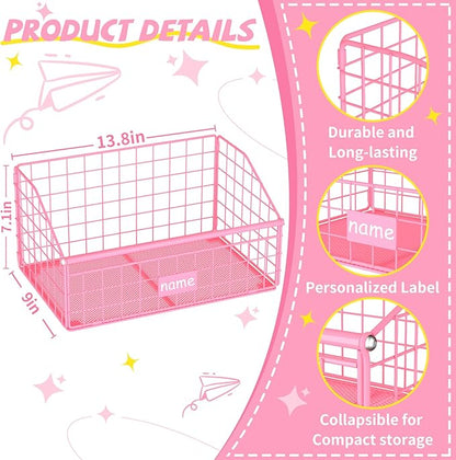 Indestructible Dog Toy basket, Small Toy Box for Dogs, Pet Toy Bin Dog Metal Basket for Toys, Toy Storage Organizer,Dog Toy Box for Living Room Area(Pink)