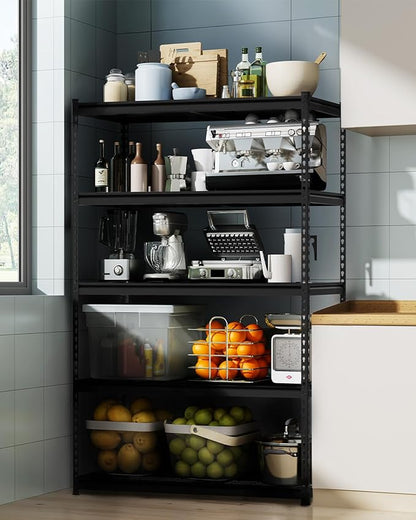 WORKPRO 5-Layer Heavy Duty Metal Storage Rack, 48”W x 24”D x 72”H, Adjustable Shelving Unit with 4000 lbs Total Load Capacity, for Garage, Kitchen, Bathroom, Warehouse
