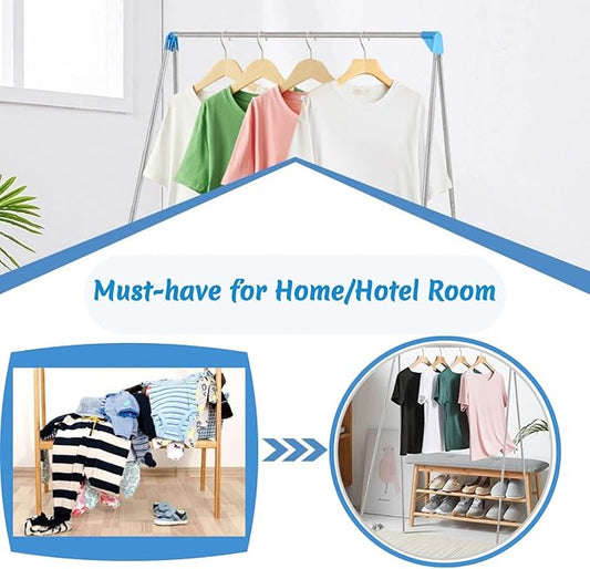 Lmaray Portable Garment Rack, Compact Folding Clothes Drying Rack, Mini Clothing Rack for Travel, Camping, RV, Dance Costume, Laundry Indoor, Outdoor (Larger)