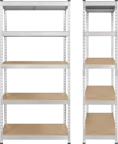 Topeakmart 5-Tier Utility Shelves, Metal Storage Shelves Garage Shelving Unit Adjustable Garage Storage Shelves Storage Racks Heavy Duty Shed Shelving- Silver, 35.5 x 17.5 x 72 Inch