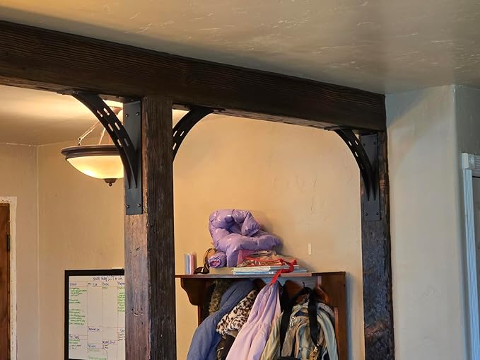 24 inch x 15 inch Heavy Duty Shelf Brackets , Metal Mantel Brackets (Set of 2) Fireplace Mantel Brackets - Countertop Support , Max Load 1100 Lbs (24 ’‘ x 15 ’‘)