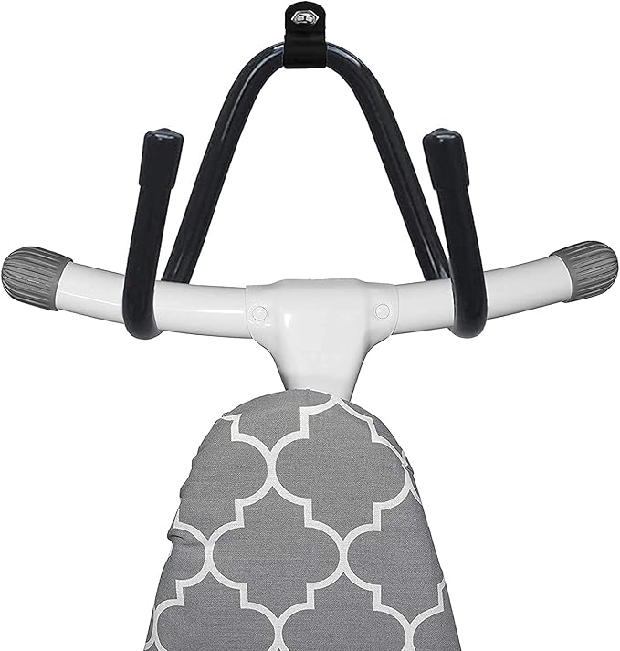 Pmsanzay Ironing Board Hanger Wall Mount Ironing Board Holder Organizer Wall Rack Iron Board Caddy, Adjustable Rack Great for Laundry Rooms Storage Rack Hanging Shelf Hanger - Hold up to 50LB.
