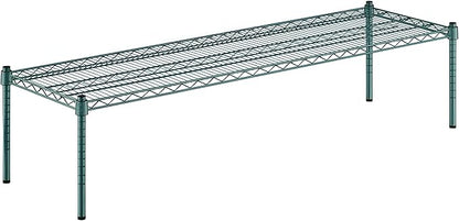 18" x 60" x 14" Green Epoxy Wire Storage Shelf, Dunnage Rack, Commercial 1 Tier Small Shelf