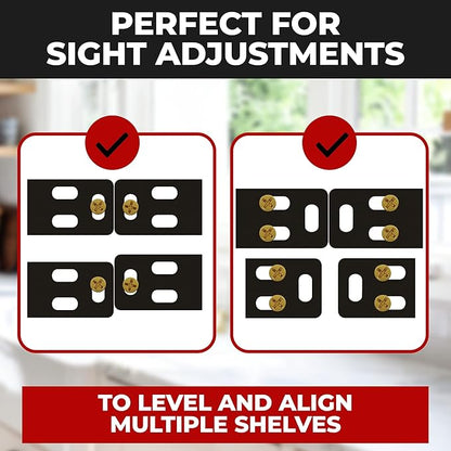Set of 2 Floating Shelf Brackets 11 inch Multiple Mounting Location Baseplate/Heavy Duty Black Painted Mild Steel Bracket Hidden Wall Shelves Support Hardware Mount Kitchen/Nursery Decor (4 inch Rods)