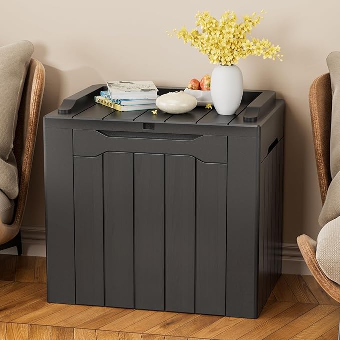 YESHOMY 30 Gal Plastic Storage Bins with Lid Stackable Box Organizers for Living Room, Office, Dorm, 1 Pack, Gray