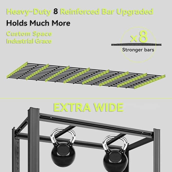 55.12" W Father&I 5-Shelf- Storage Rack Industrial Metal Adjustable Garage/Kitchen Shelves Heavy-Dudy Shelving Units Steel Organizer System for Basement/Shed, 84" H*55.12" W*24" D*, Black