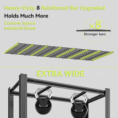 55.12" W Father&I 5-Shelf- Storage Rack Industrial Metal Adjustable Garage/Kitchen Shelves Heavy-Dudy Shelving Units Steel Organizer System for Basement/Shed, 84" H*55.12" W*24" D*, Black