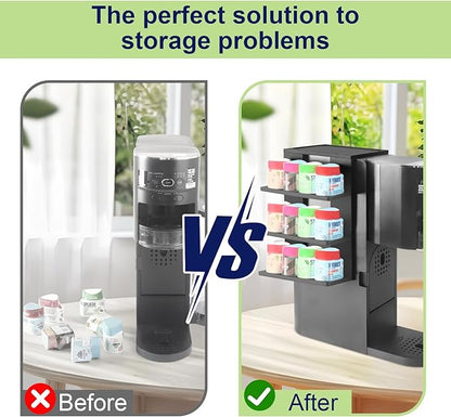 Flavor Pod Holder for Ninja Thirsti WC1001 Soda Maker, 12-Pod Capacity Wooden Organizer Rack, Countertop Storage Station & Custom Accessory for Thirsti Drink System (Holder Only)