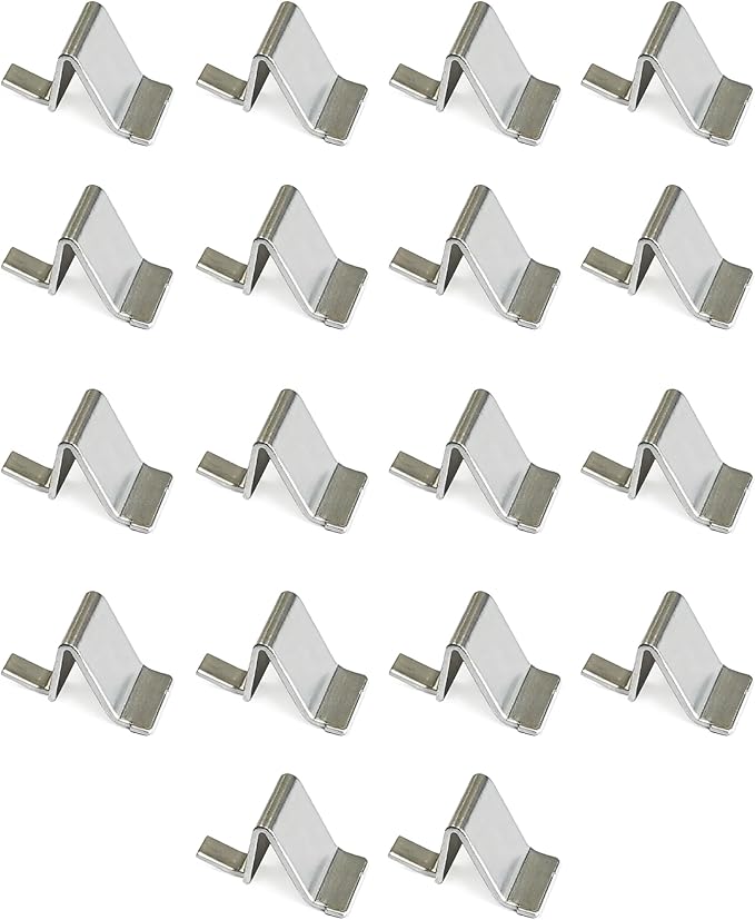 WAFJAMF Steel Shelf Clips 18PCS Heavy Duty Adjustable Shelves Brackets Pilaster Shelf Clip Support for Metal and Wood Shelves Cabinets - Silver