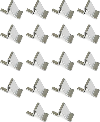 WAFJAMF Steel Shelf Clips 18PCS Heavy Duty Adjustable Shelves Brackets Pilaster Shelf Clip Support for Metal and Wood Shelves Cabinets - Silver