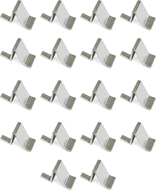WAFJAMF Steel Shelf Clips 18PCS Heavy Duty Adjustable Shelves Brackets Pilaster Shelf Clip Support for Metal and Wood Shelves Cabinets - Silver