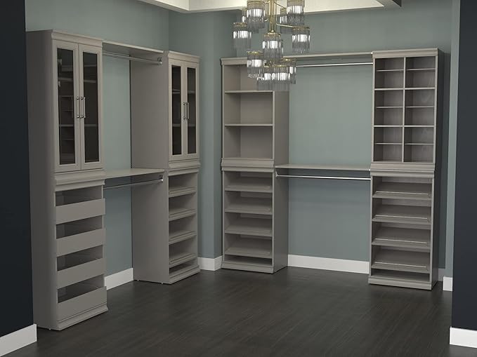 ClosetMaid Modular Storage Shelf Unit with Angled Shoe Shelves, Taupe