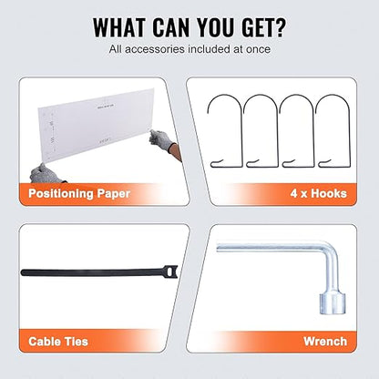 VEVOR Heavy Duty Wall Mounted Shelves, 2 x 4 ft, 2 Pack, 502 lbs Load Capacity, Suitable for Shop, Shed, Garage Storage