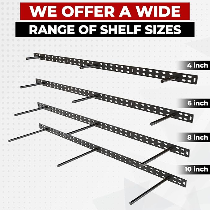 Set of 2 Floating Shelf Brackets 38 inch Multiple Mounting Location Hit 3 Studs Heavy Duty Perfect Bracket for Long Shelf/ Hidden Wall Shelves Support Hardware Kitchen/Living Room/Office (4 inch Rods)