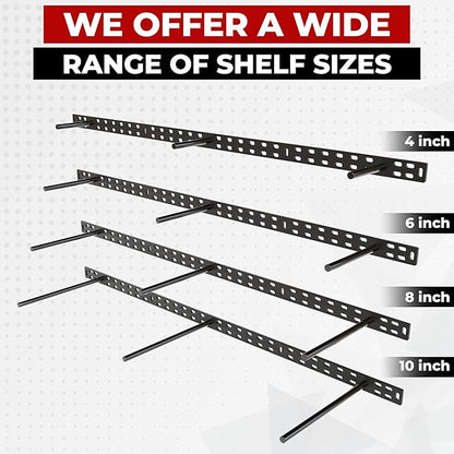 Set of 2 Floating Shelf Brackets 38 inch Multiple Mounting Location Hit 3 Studs Heavy Duty Perfect Bracket for Long Shelf/ Hidden Wall Shelves Support Hardware Kitchen/Living Room/Office (4 inch Rods)