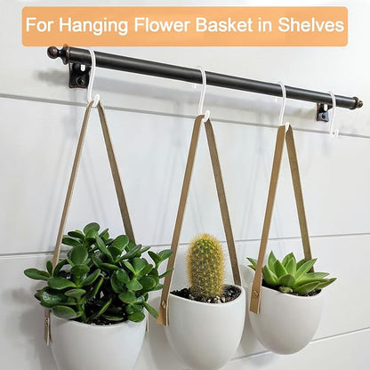 12 Pack 6 Inch S Hooks,Large S Hook Vinyl Coated Heavy Duty S Hook for Hanging, Non Slip S Hanger Closet Hooks, Steel Metal White Rubber S Hooks for Hanging Plants,Clothes,Jeans,Pot Pan Garden