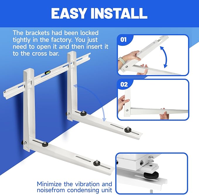 Mini Split Wall Mounting Bracket for Air Conditioner Heat Pump System Unit 9000-36000 BTU, Heavy Duty Foldable Support Bracket for for Ductless Mini Split, HVAC, Compressor