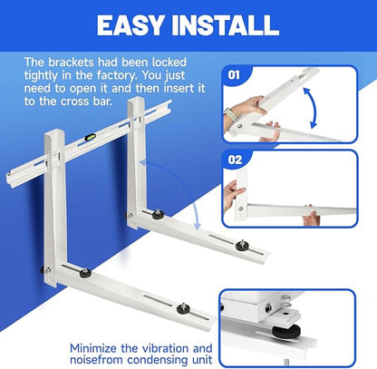 Mini Split Wall Mounting Bracket for Air Conditioner Heat Pump System Unit 9000-36000 BTU, Heavy Duty Foldable Support Bracket for for Ductless Mini Split, HVAC, Compressor