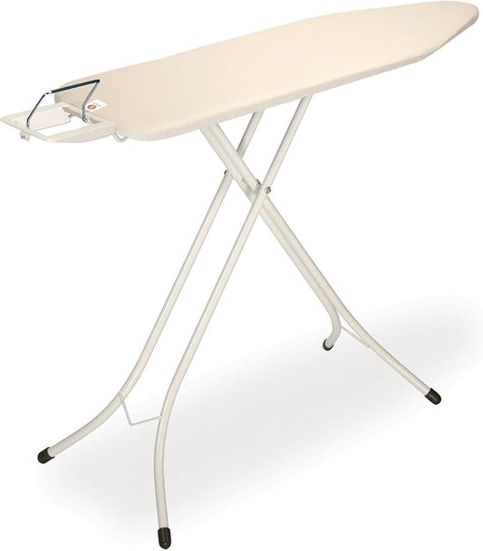 Brabantia Size B Ironing Board (49x15 in) 7 Height Options, Adjustable Steam Iron Rest Holder (Ecru) Non-Slip Feet, Anti-Collapse Child Locks