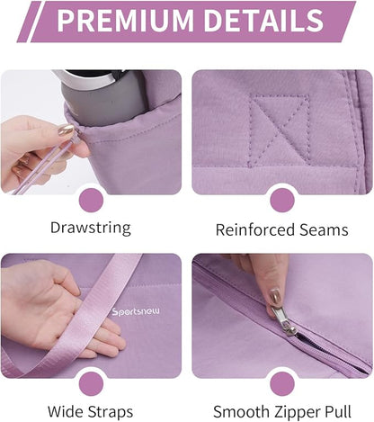 sportsnew Yoga Mat Bag Tote Yoga Gym Bags For Women Men with Waterproof Wet Pocket & Hook-and-loop, Quick Access Storage Yoga Mat Bag Carrier