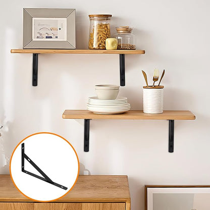 Heavy Duty Shelf Brackets - 8 Pcs Metal Wall Mount L Shaped Shelves Support Angle Brackets (7.87x4.72 inch)