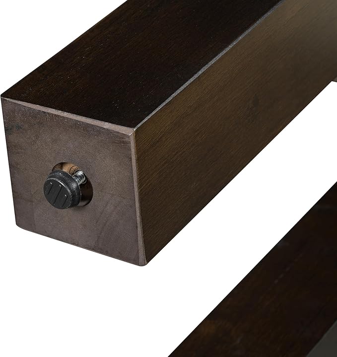 RUNNA Rustic Minimalist Console Table with Hidden Drawer, Side Power Outlet,Wood Entryway Table for Entryways, Living Rooms and Home Offices (Espresso#18)