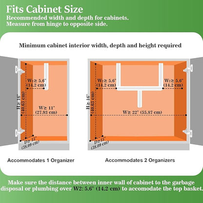 REALINN Under Sink Organizer, Pull Out Cabinet Organizer 2 Tier Slide Out Sink Shelf Cabinet Storage Shelves, Under Sink Storage for Kitchen Bathroom Cabinet, White, 1 Pack