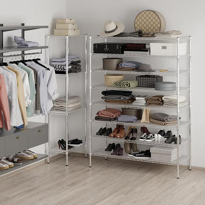 21" Deep x 54" Wide x 74" Height Wire Shelving Kit | 8-Tier | NSF Commercial Storage Rack Unit
