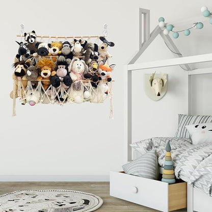 Stuffed Animal Net or Hammock Handmade Hammock Net for Stuffed Animals Corner Wall Hanging for Storage Organizer Holder for Small Stuffed Animal Net