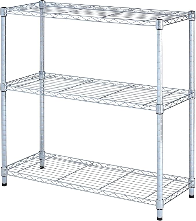 Alera ALE Residential Wire Shelving, Three-Shelf, 36w x 14d x 36h, Silver