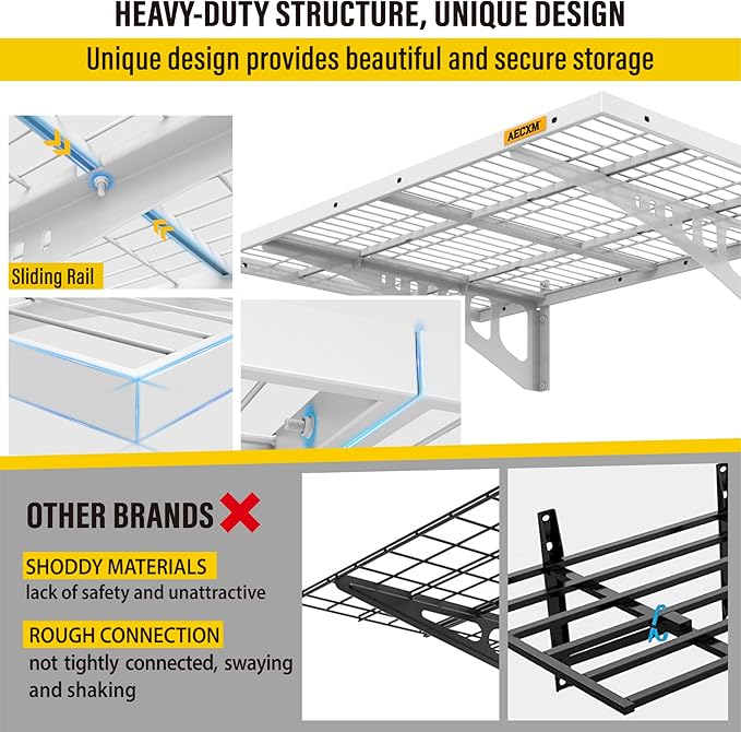 2x3ft 4Pack Wire Shelving Unit Heavy Duty Garage Storage Shelves Wall Mounted White 1120lbs Load Capacity（24-inch-by-36-inch）